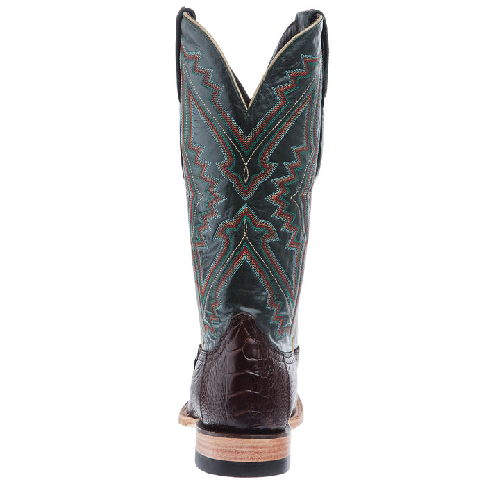 Resistol Boots Men`s Chocolate Ostrich Leg Vamp 13In Navy Top