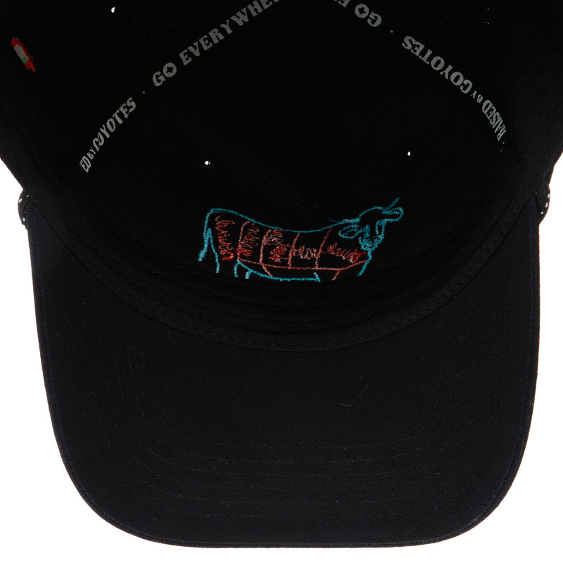 Raised by Coyotes Mens Coyotes Black Beef Cuts Cap