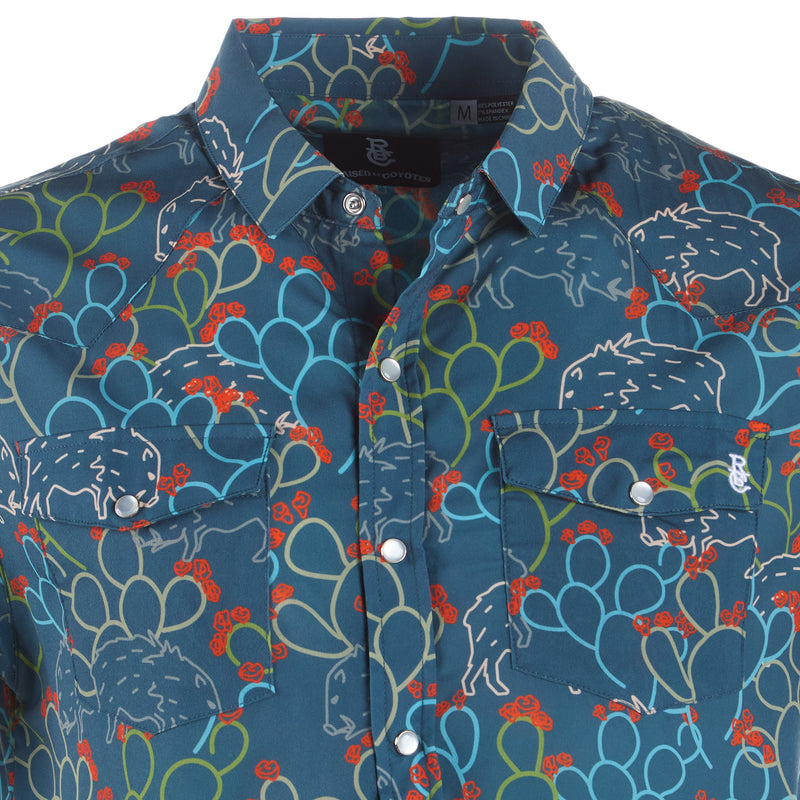 Raised by Coyotes Javelina Paradise Pearl Snap Shirt