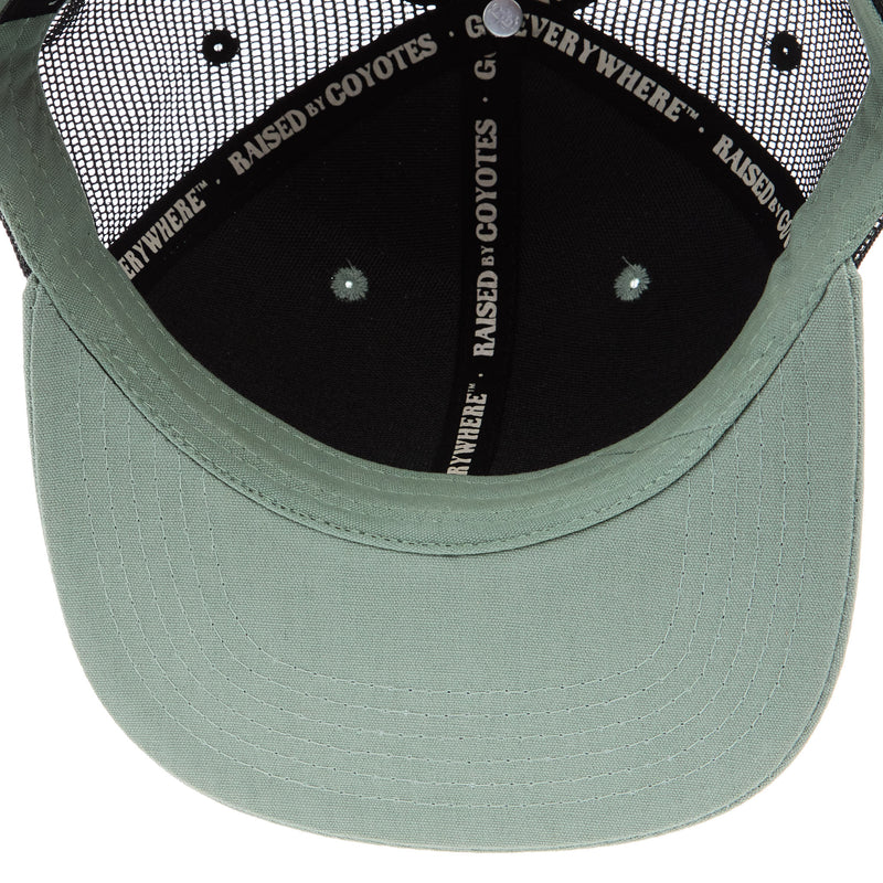 Raised by Coyotes Mens Coyotes Army Green Logo Cap