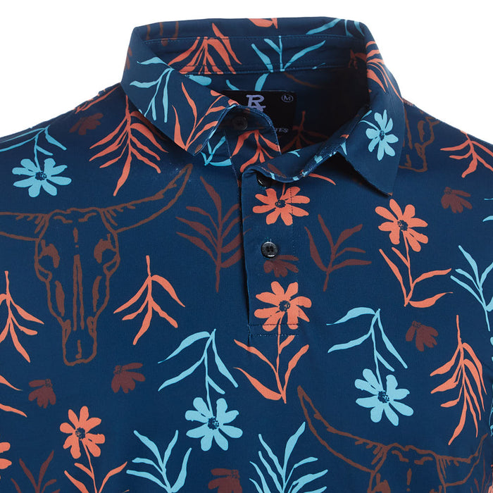Raised by Coyotes Skulls & Daises Polo