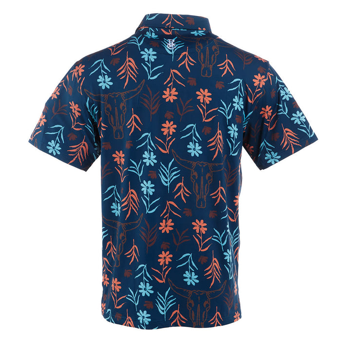 Raised by Coyotes Skulls & Daises Polo