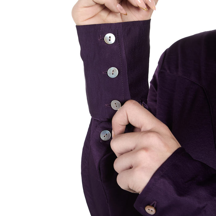 Kultured Rider Women's Purple Solid with Pearl Buttons Show Top