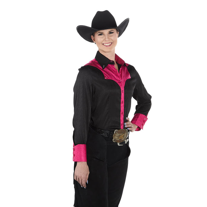 Kultured Rider Women's Black with Pink Show Top