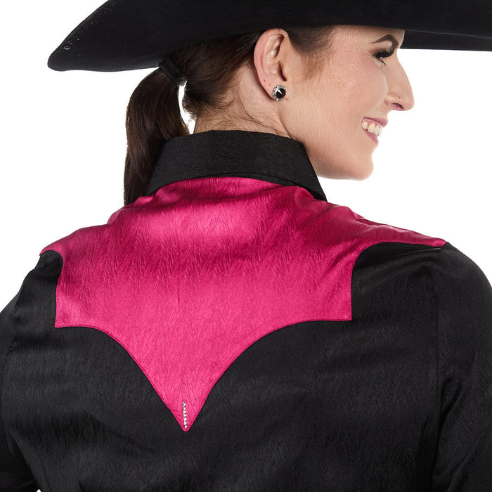 Kultured Rider Women's Black with Pink Show Top