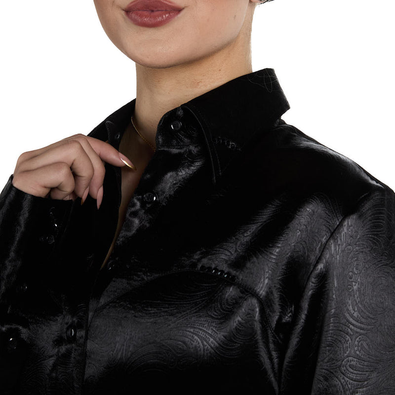 Kultured Rider Women's Black Paisley Show Top