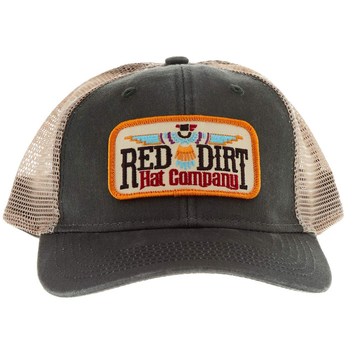 Red Dirt Hat Company Tag TBird Khaki/Black Ponytail Cap