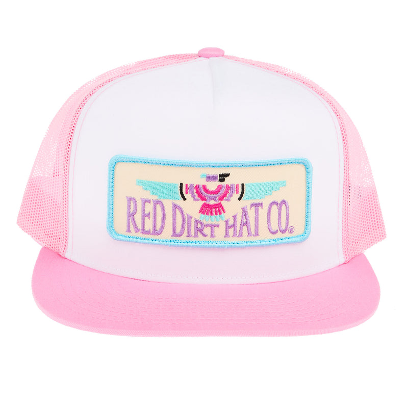 Red Dirt Hat Company Pink/White Thunderbird Cap