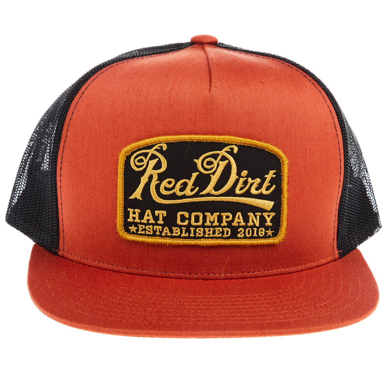 Red Dirt Hat Company Burnt Orange Black Guitar Cap