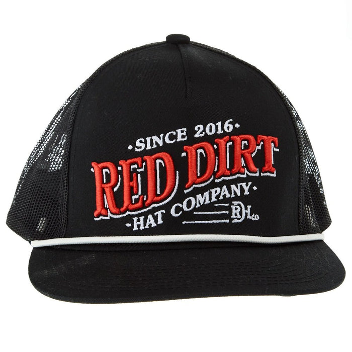 Red Dirt Hat Company Co Black and White Red Ripple Cap