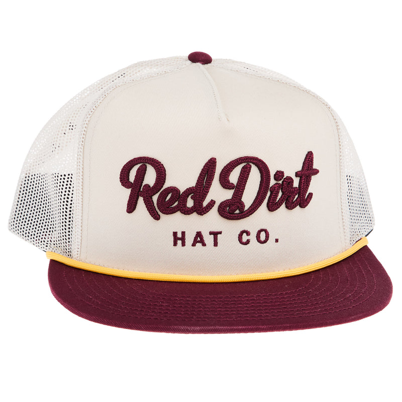 Red Dirt Hat Company Cowboy Roy Maroon Khaki Cap