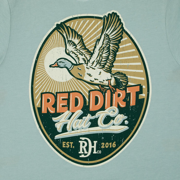 Red Dirt Hat Company Mens Dusty Blue Big Duck Energy Tee