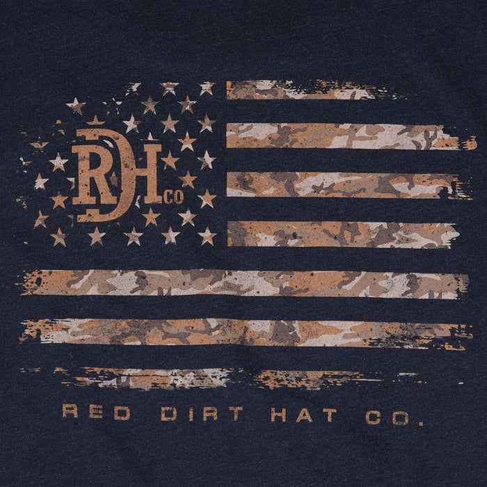 Red Dirt Hat Company Men's Heather Black Old Glory Tee Shirt