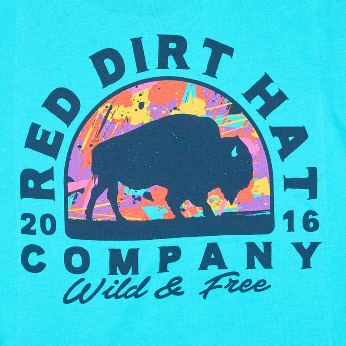 Red Dirt Hat Company Boy's Teal Wild & Free Tee Shirt