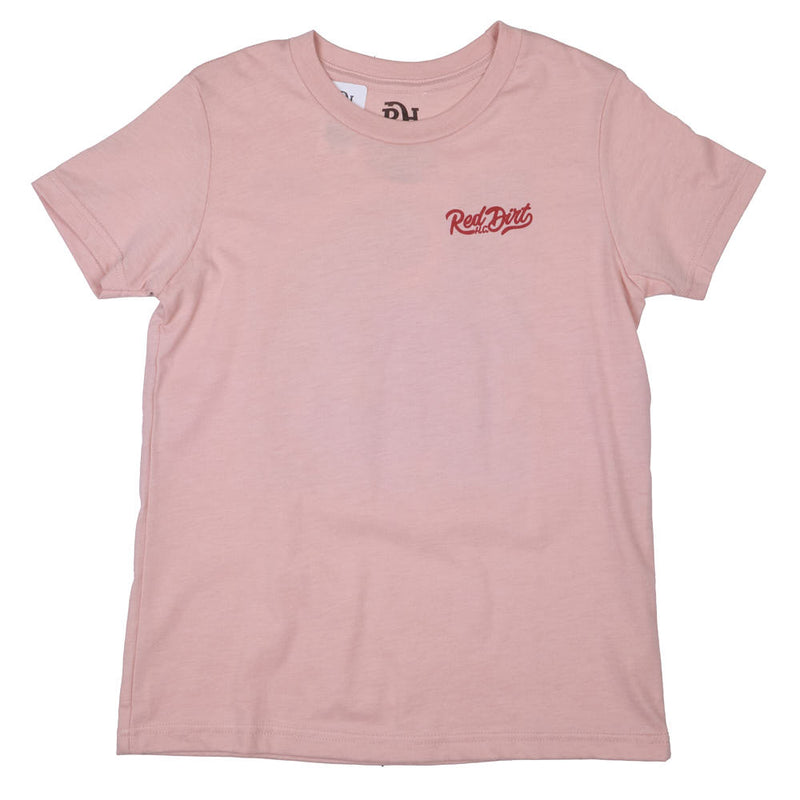 Red Dirt Hat Company Boy's Heather Peach Turquoise Bison Tee Shirt