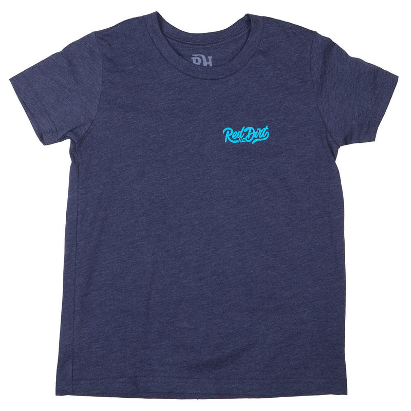 Red Dirt Hat Company Boy's Heather Navy Arena Raised Tee Shirt