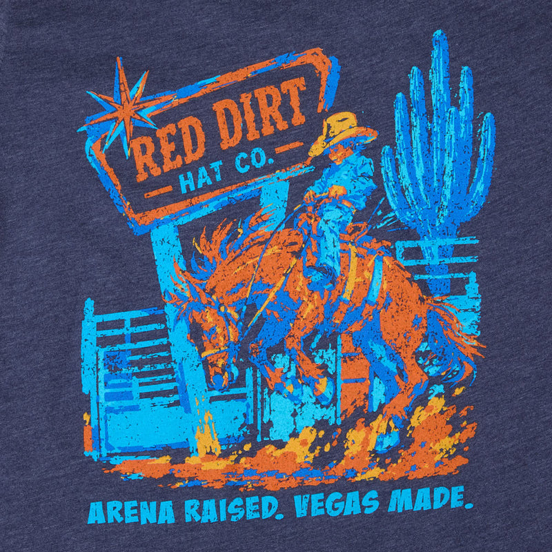 Red Dirt Hat Company Boy's Heather Navy Arena Raised Tee Shirt