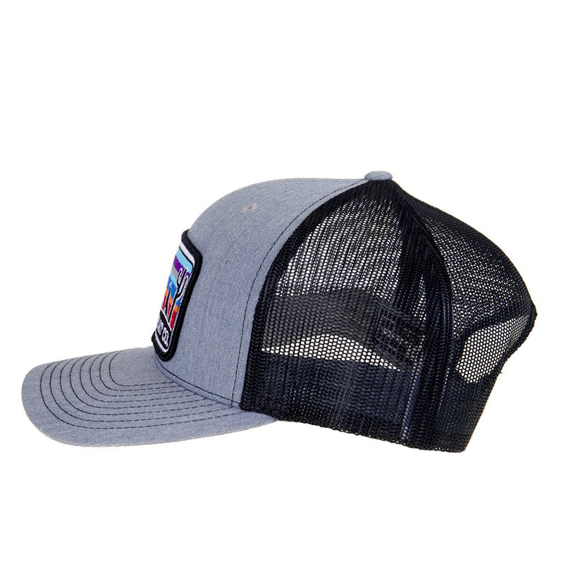 Red Dirt Hat Company Mens Co Grey/Black With Sunset Patch Cap