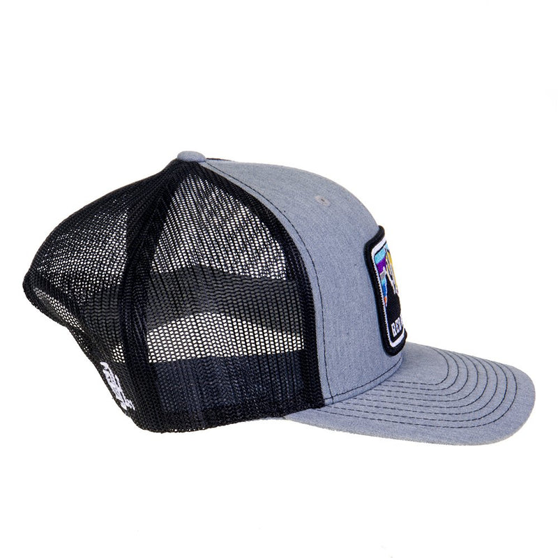 Red Dirt Hat Company Mens Co Grey/Black With Sunset Patch Cap