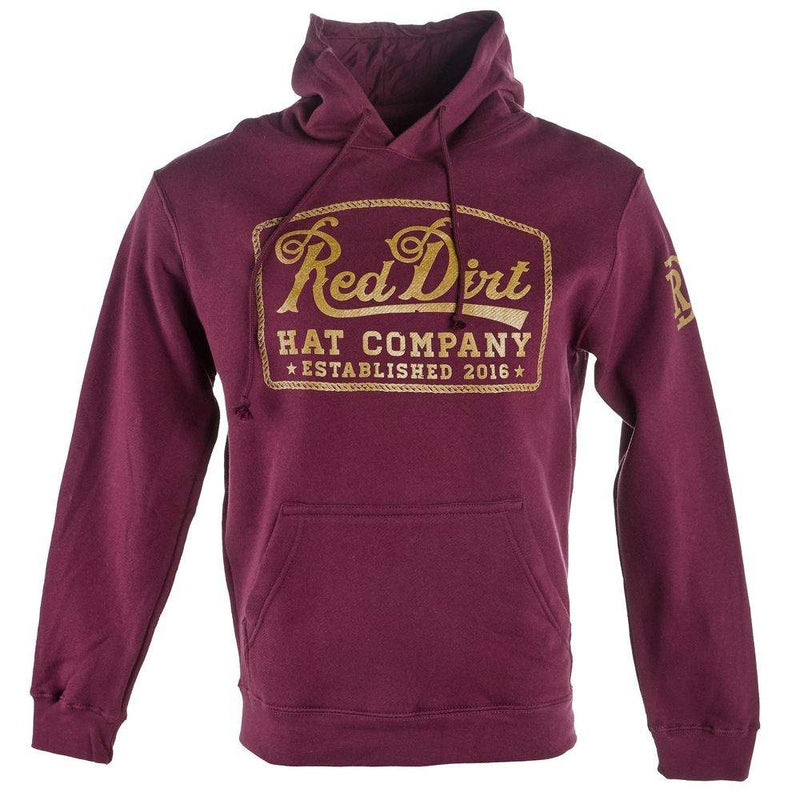 Red Dirt Hat Company Mens Maroon Logo Hoodie