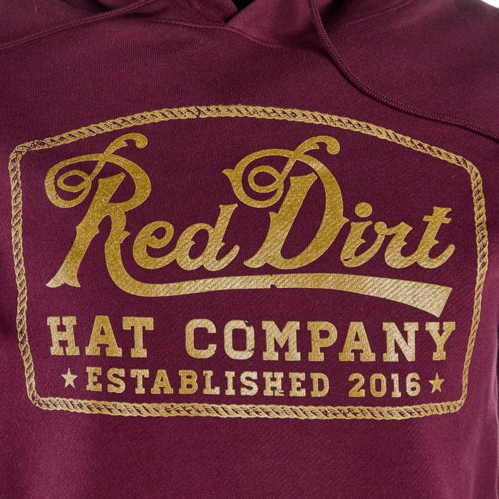 Red Dirt Hat Company Mens Maroon Logo Hoodie