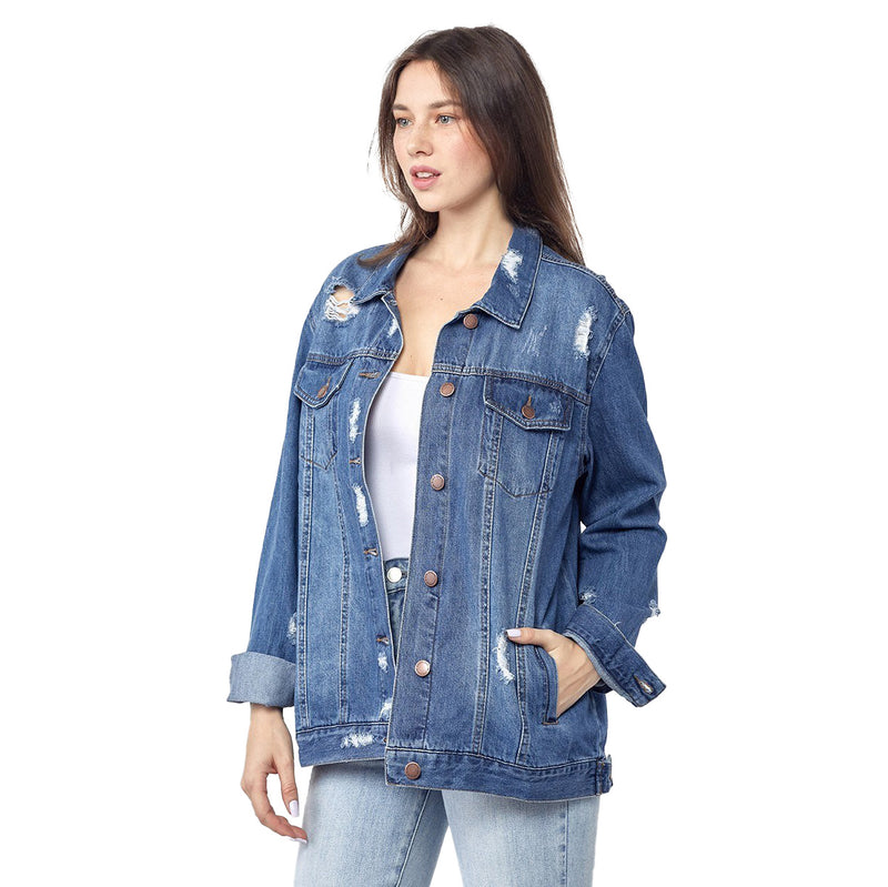 Risen Jeans Womens Loose Fit 90s Jacket