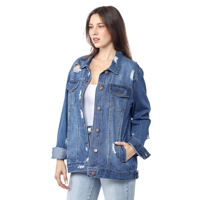 Risen Jeans Womens Loose Fit 90s Jacket