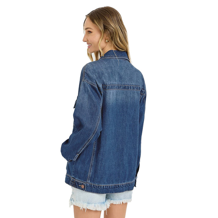 Risen Jeans Women's Dark Oversized Denim Jacket