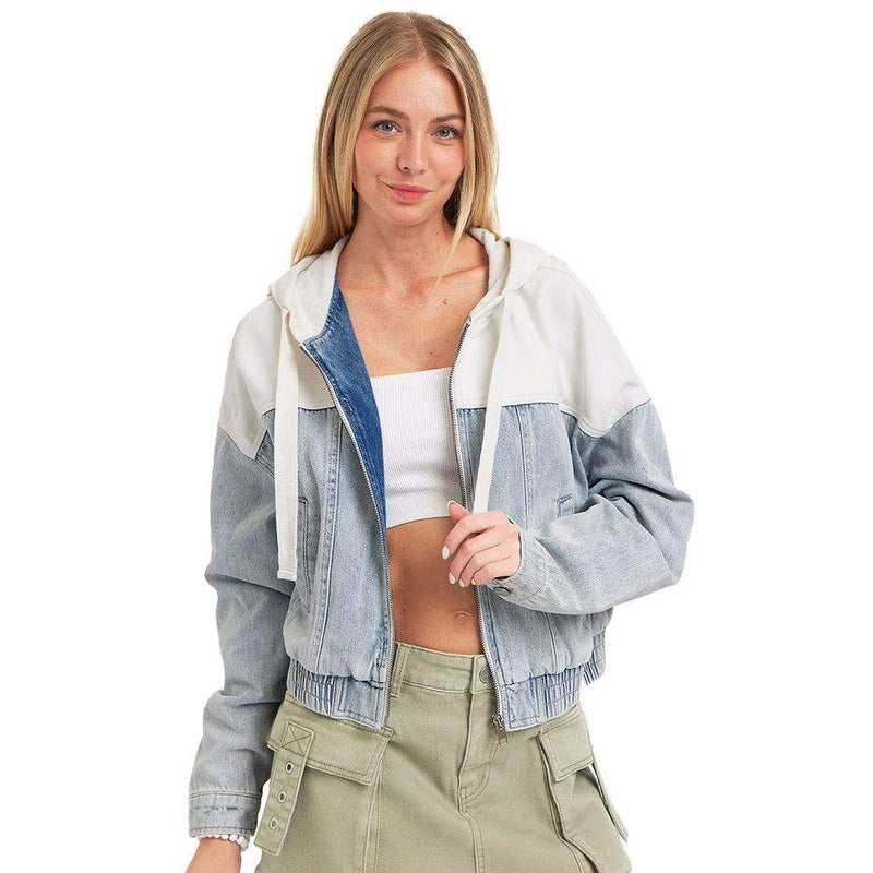Risen Jeans Light Contrast Bomber Jacket