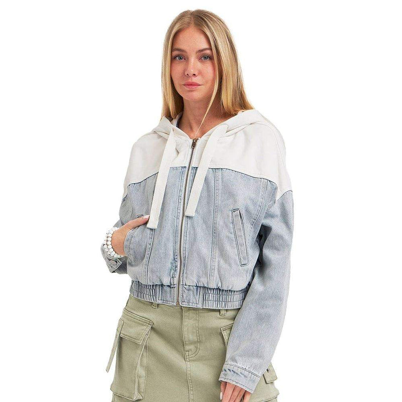 Risen Jeans Light Contrast Bomber Jacket