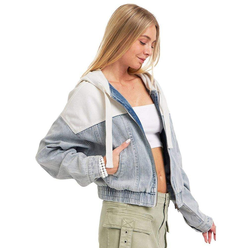 Risen Jeans Light Contrast Bomber Jacket