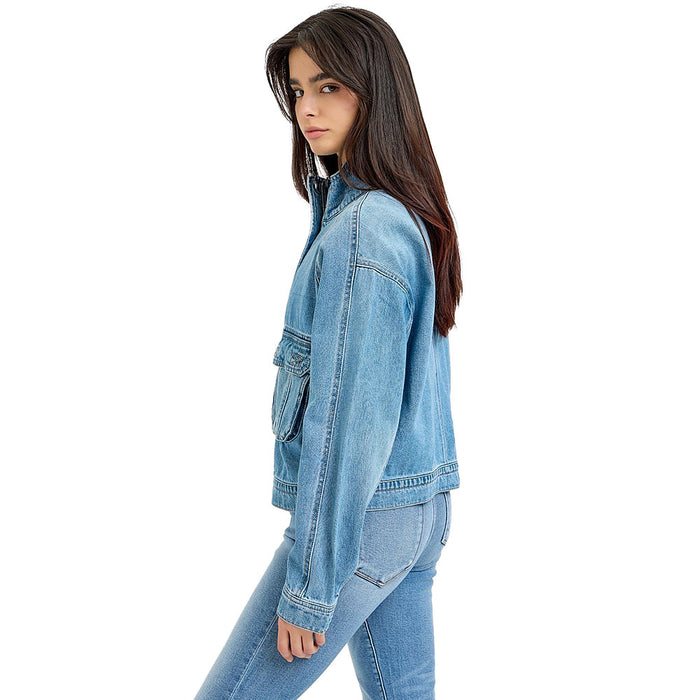 Risen Jeans Women's Medium Wash Short Jacket