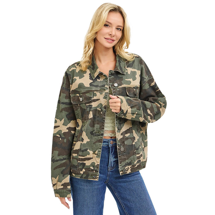 Risen Jeans Women's Camo Oversized Jacket