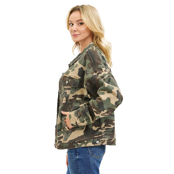 Risen Jeans Women's Camo Oversized Jacket