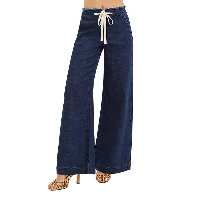 Risen Jeans Women's Dark Tie Wide Leg Pants
