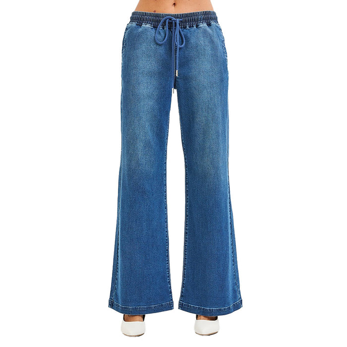 Risen Jeans Women's Medium Wash Wide Leg Jeans