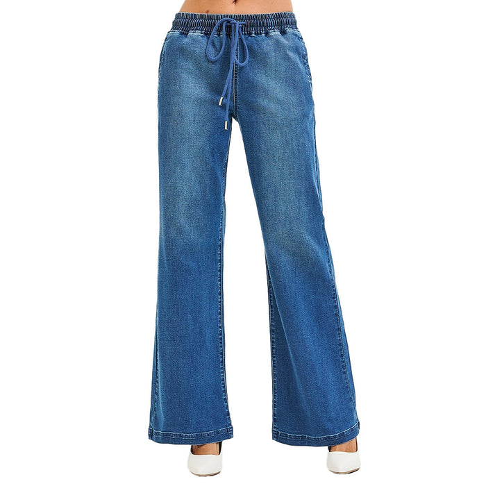 Risen Jeans Women's Medium Wash Wide Leg Jeans