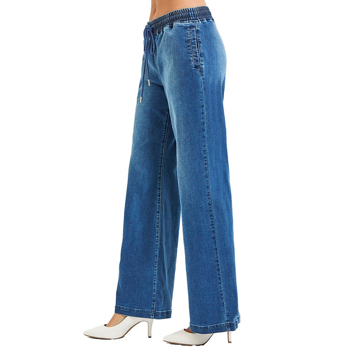 Risen Jeans Women's Medium Wash Wide Leg Jeans