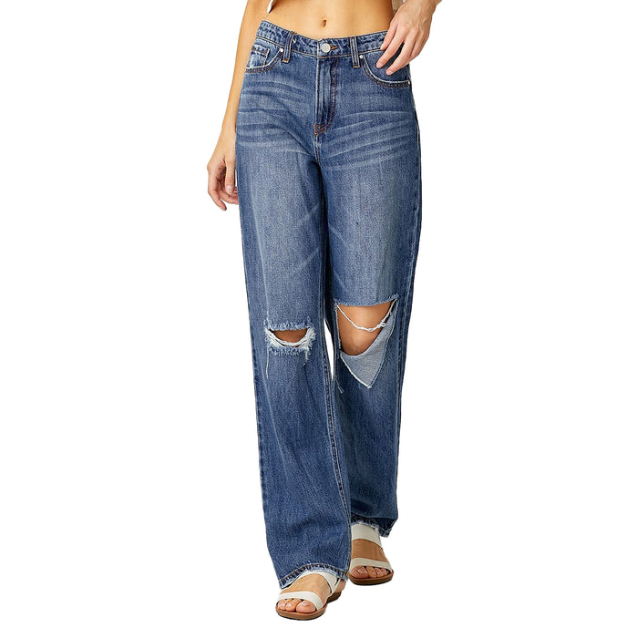 Risen Jeans Womens Dark High Rise 90`s Comfy Jeans