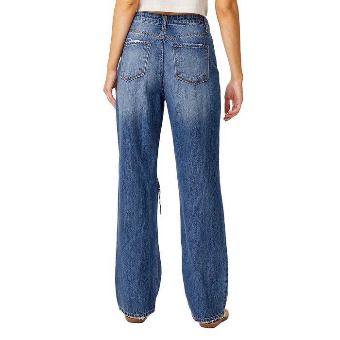 Risen Jeans Womens Dark High Rise 90`s Comfy Jeans