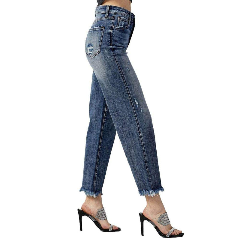 Risen Jeans Dark High Rise Straight Jeans