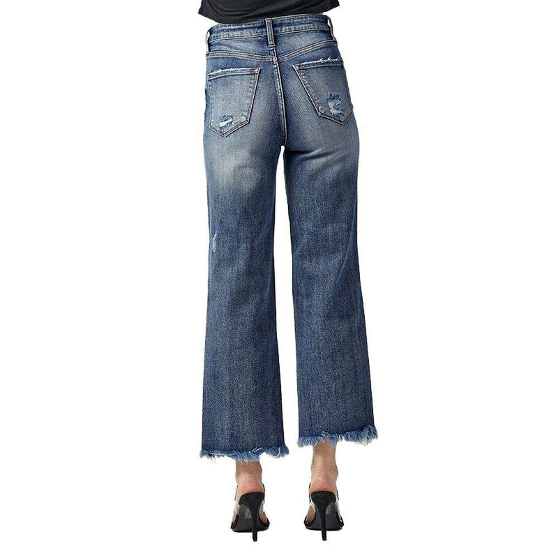 Risen Jeans Dark High Rise Straight Jeans