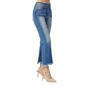 Risen Jeans Women's Medium Wash Flare Cropped Jeans