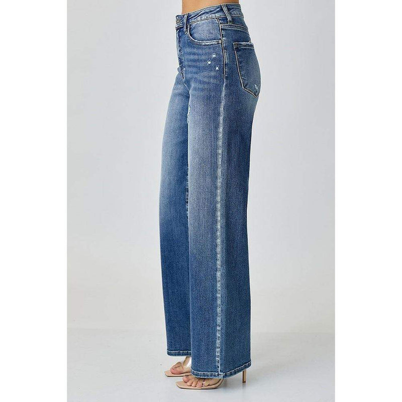 Risen Jeans Women's High Rise Wide Leg Jeans