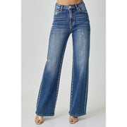 Risen Jeans Women's High Rise Wide Leg Jeans