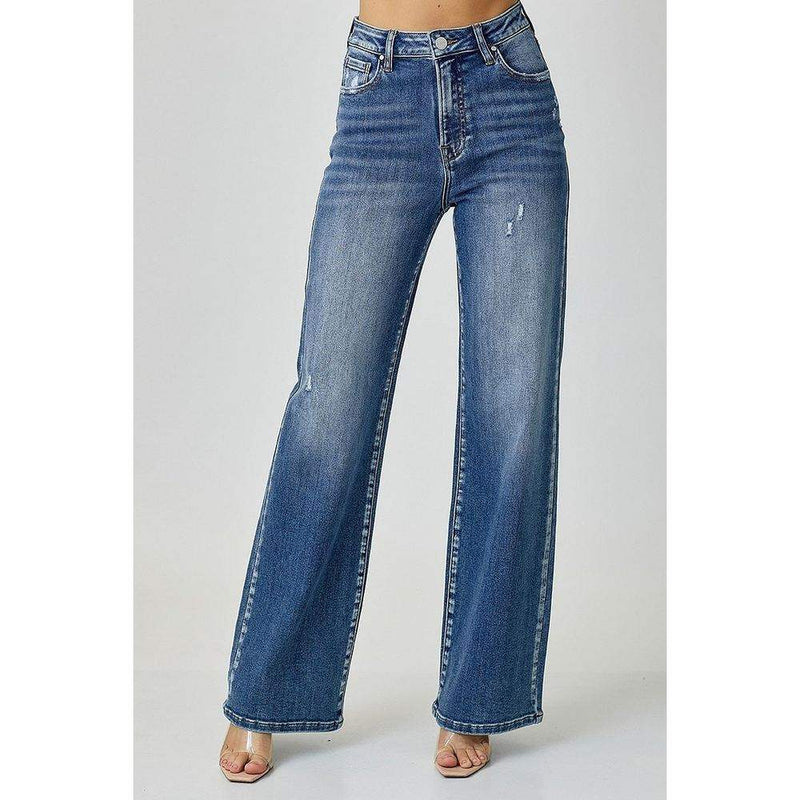 Risen Jeans Women's High Rise Wide Leg Jeans