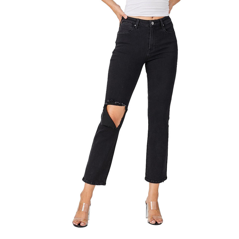 Risen Jeans Women's Black Distressed Jeans
