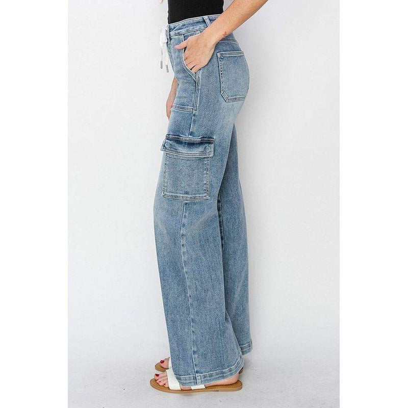 Risen Jeans Women's Medium Wash Cargo Jeans