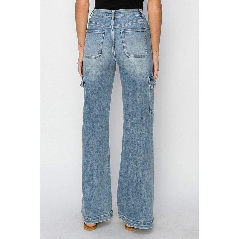 Risen Jeans Women's Medium Wash Cargo Jeans