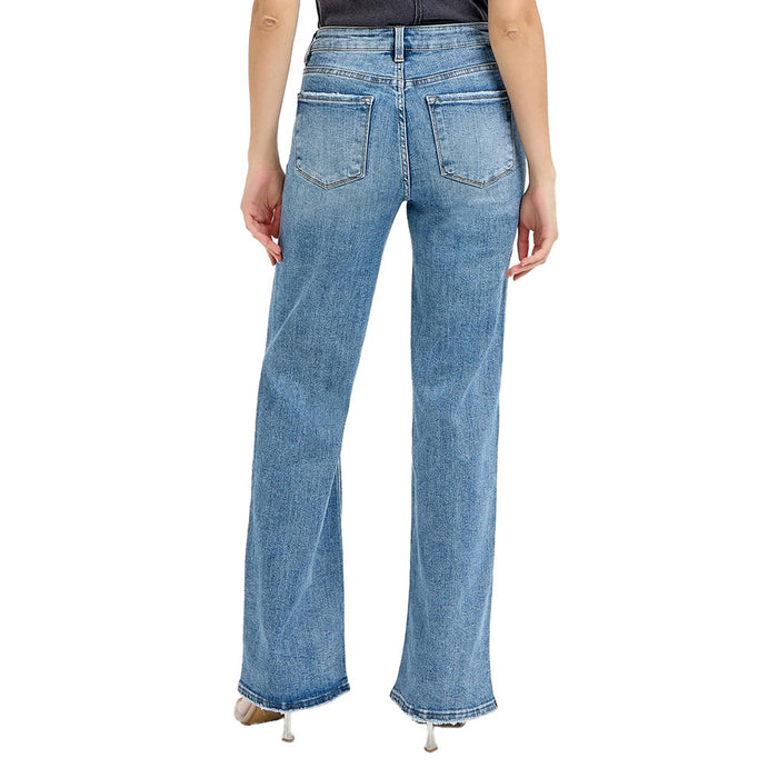 Risen Jeans Women's Medium High Rise Wide Leg Jean